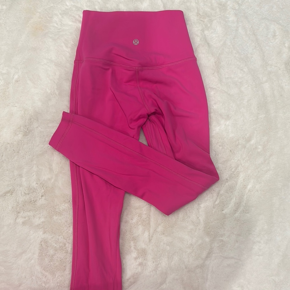 lululemon athletica Pink Leggings Smooth Stretchy Fabric High-Waisted Design